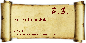 Petry Benedek névjegykártya